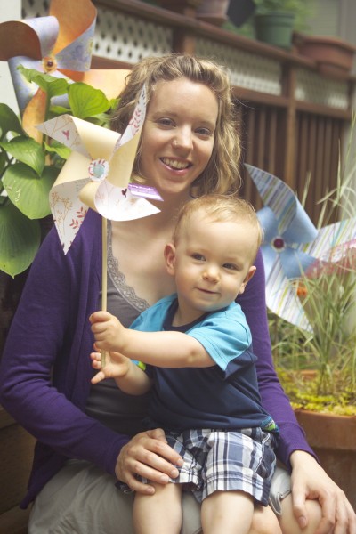 Max demonstrates how to spin a pinwheel