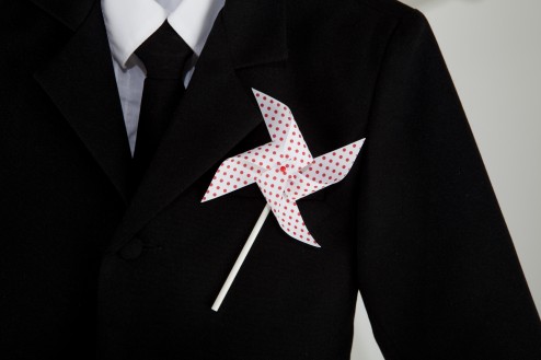 kids pinwheel boutonniere 